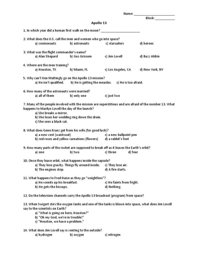 Apollo 13 Video Apollo Program Flight