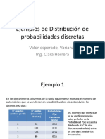 Ejemplos de distribución de probabilidades discretas: valor esperado y varianza