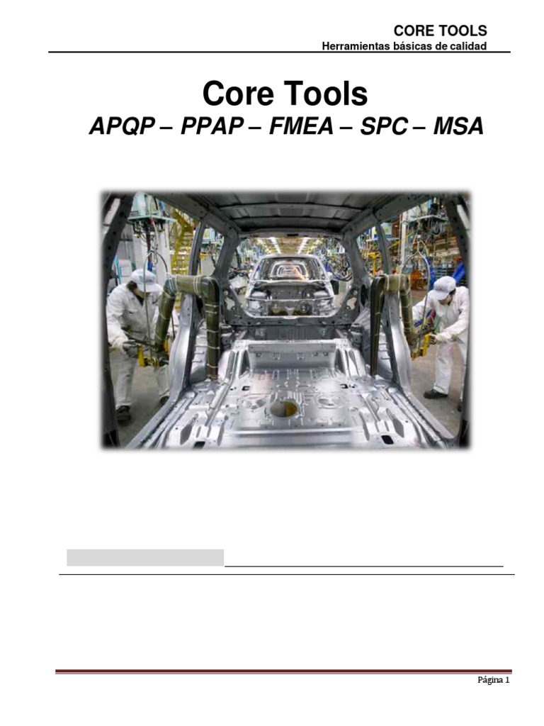 Manual de Core Tools | PDF | Calidad (comercial) | Planificación