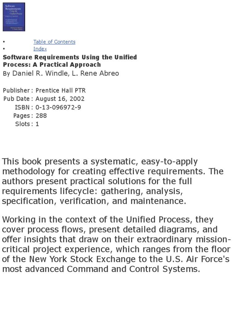 Software Requirements Using The Unified Process | PDF | Use Case ...