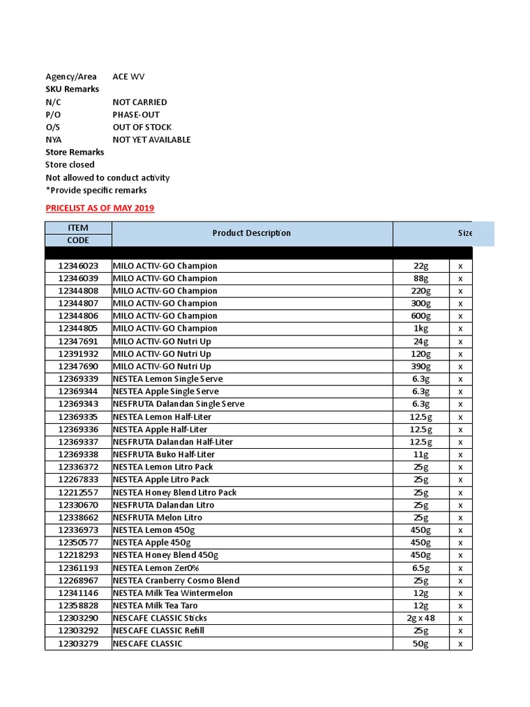 LSF Price Survey Encoding Template XLSX 3 SSF and LSF PDF