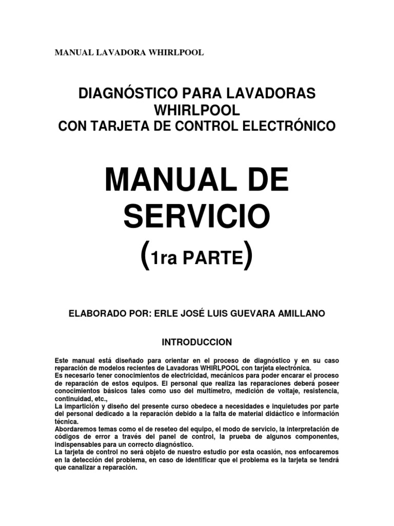 Puro Serpiente Permanecer de pié Manual Lavadora Whirlpool PDF | PDF | Diodo emisor de luz | Lavadora