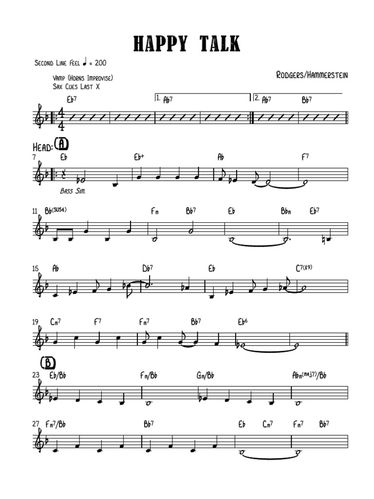 Happy Talk (C) PDF Musical Forms Elements Of Music