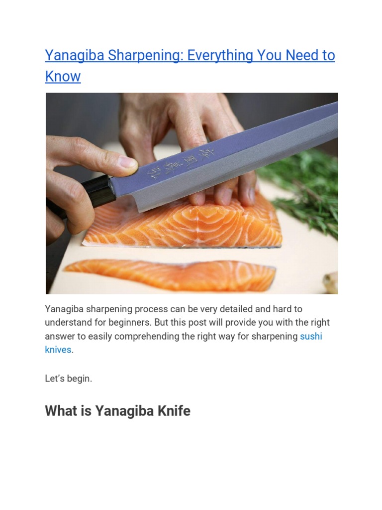 Yanagiba Sharpening Everything You Need To Know PDF Knife Tools