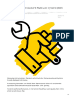 Static & Dynamic Instrument Characteristics