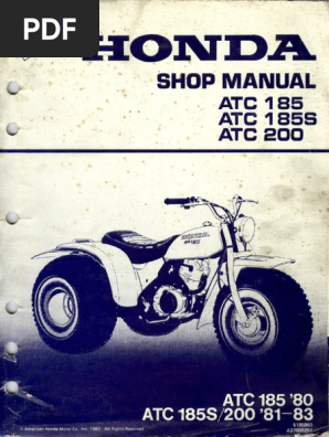Honda - ATC 185s - 200 - Service - Manual | PDF