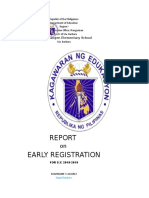 Report On Early Registration SY 2019 2010