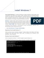 Cara Instal Windows 7