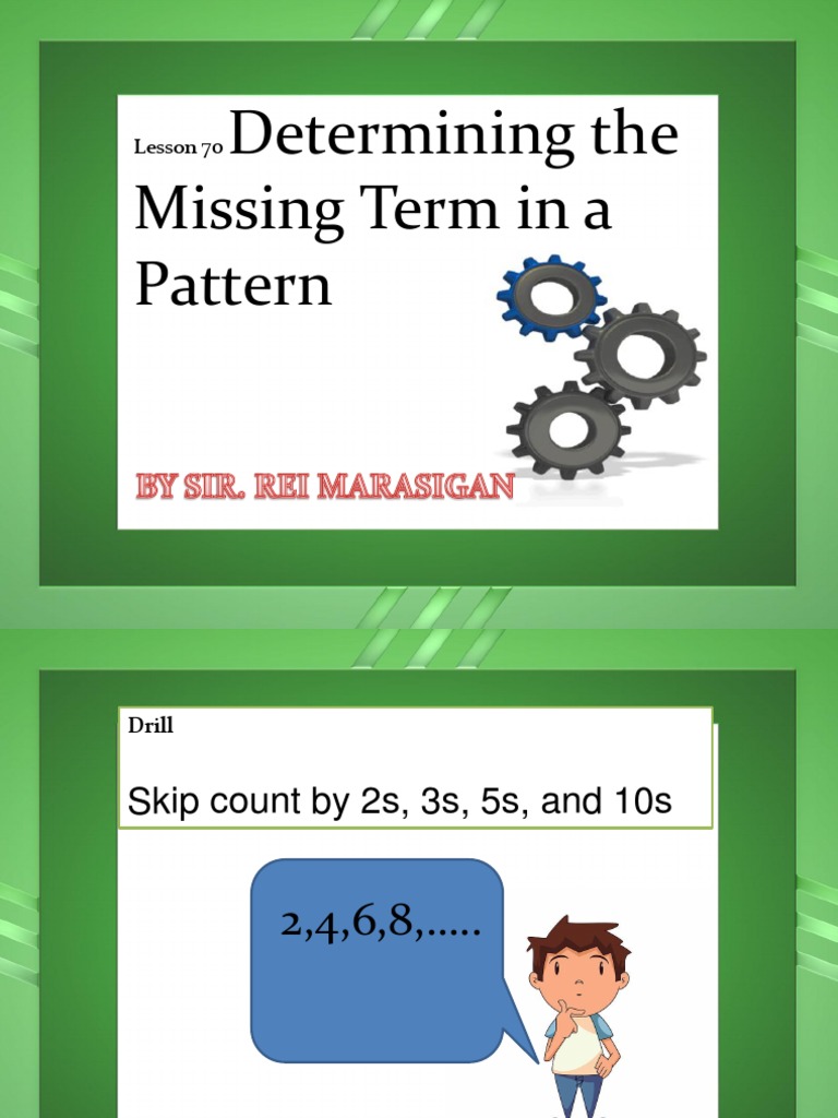 Missing Term Patterns for Grade 3 | PDF | Psychological Concepts ...