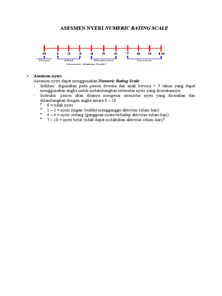 Asesmen Nyeri dengan Numeric Rating Scale | PDF
