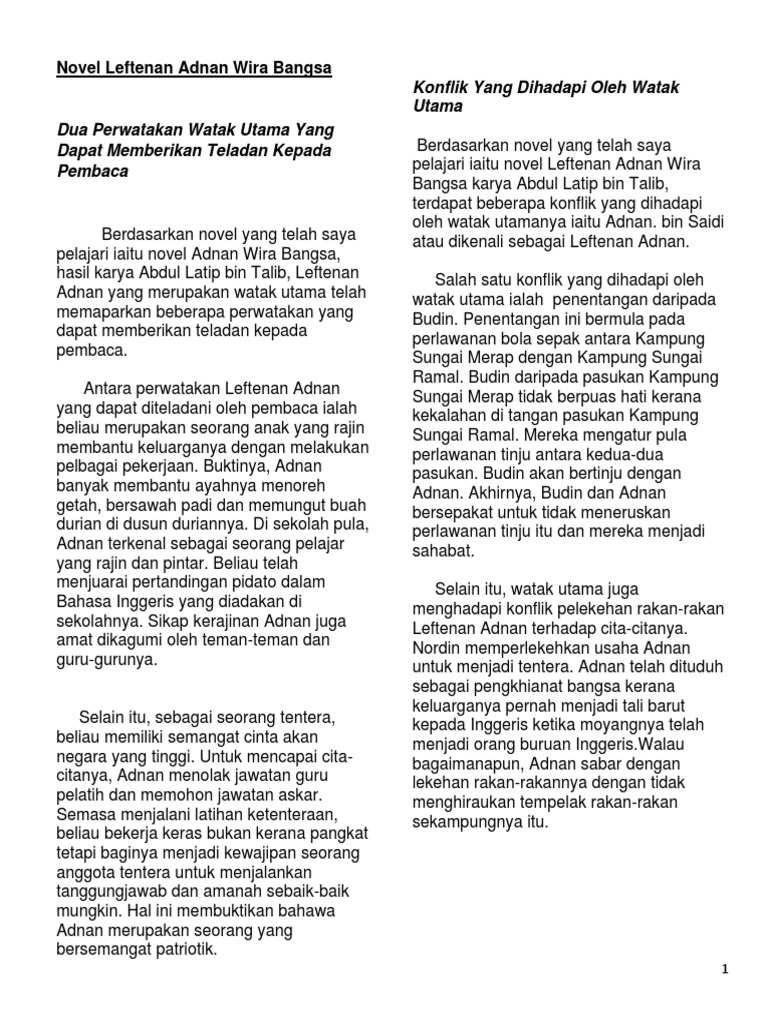 Novel Leftnan Adnan Wira Bangsa Pdf