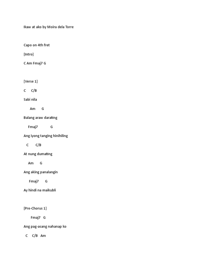 Ikaw at Ako With Chords PDF