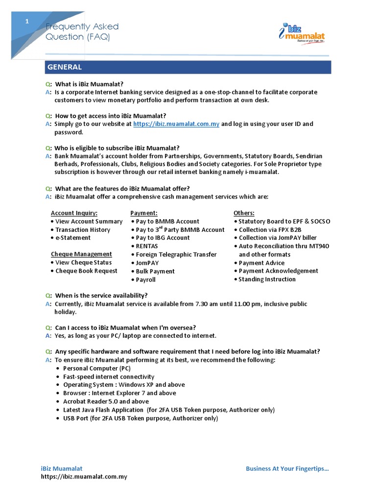 Faq Ibiz Muamalat Pdf Transport Layer Security Public Key Certificate