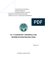 Planeación y Desarrollo Del Informe de Investigación (Tesis)