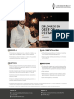 Brochure Diplomado en Gestión de Restaurantes 2019