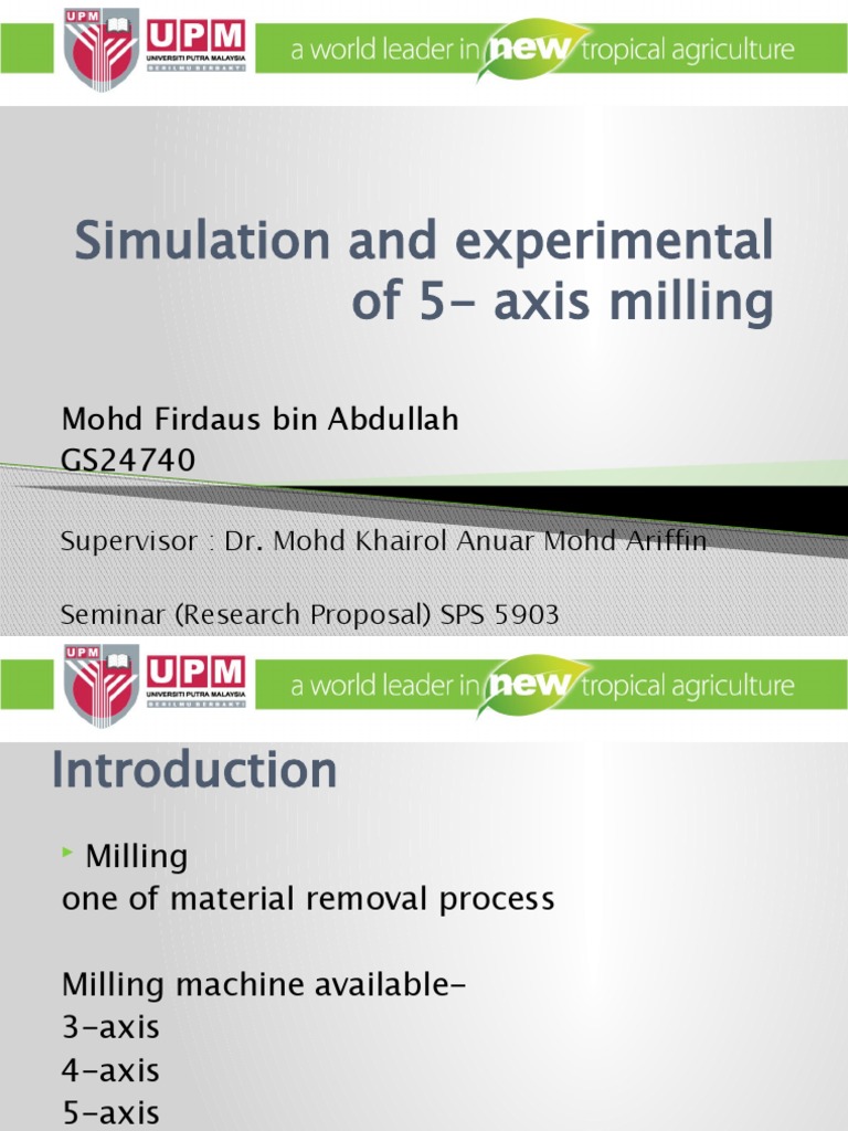 Simulation and Experimental of 5 - Axis Milling | PDF | Science ...