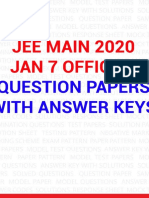 Jee Offcial Question Paper (2020)