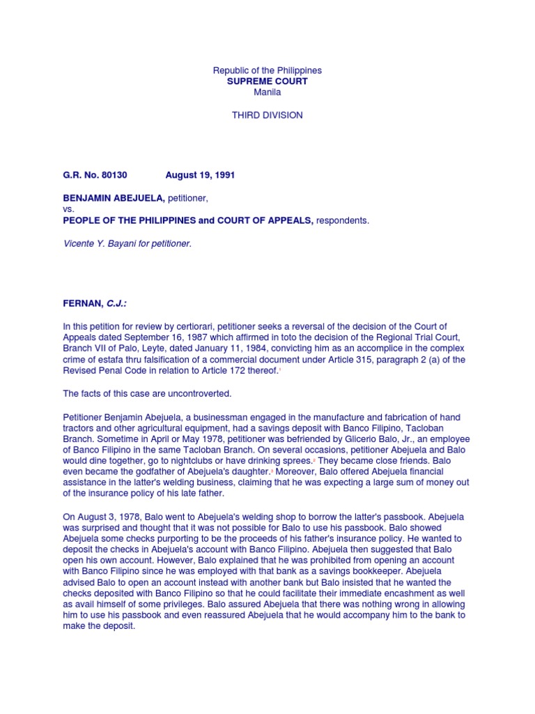 Supreme Court Ruling on Estafa Case | PDF | Acquittal | Crime & Violence