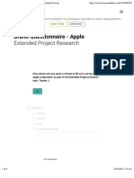 Brand Questionnaire - AppleExtended Project Research Survey