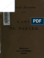 L'art de Parler, Diction - Technique Et Hygiéne Vocales, Art Oratoire