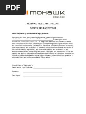 Minor Release Form