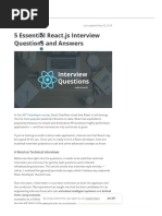 5 Essential React - Js Interview Questions and Answers PDF