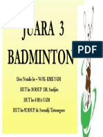 JUARA  3 BADMINTON