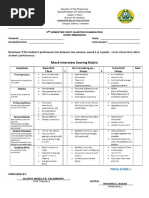 Rubrics For Work Immersion