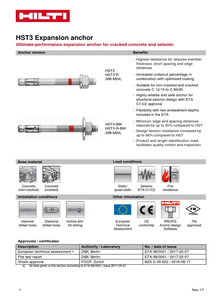HST3 Expansion Anchor for Concrete | PDF | Civil Engineering | Building ...