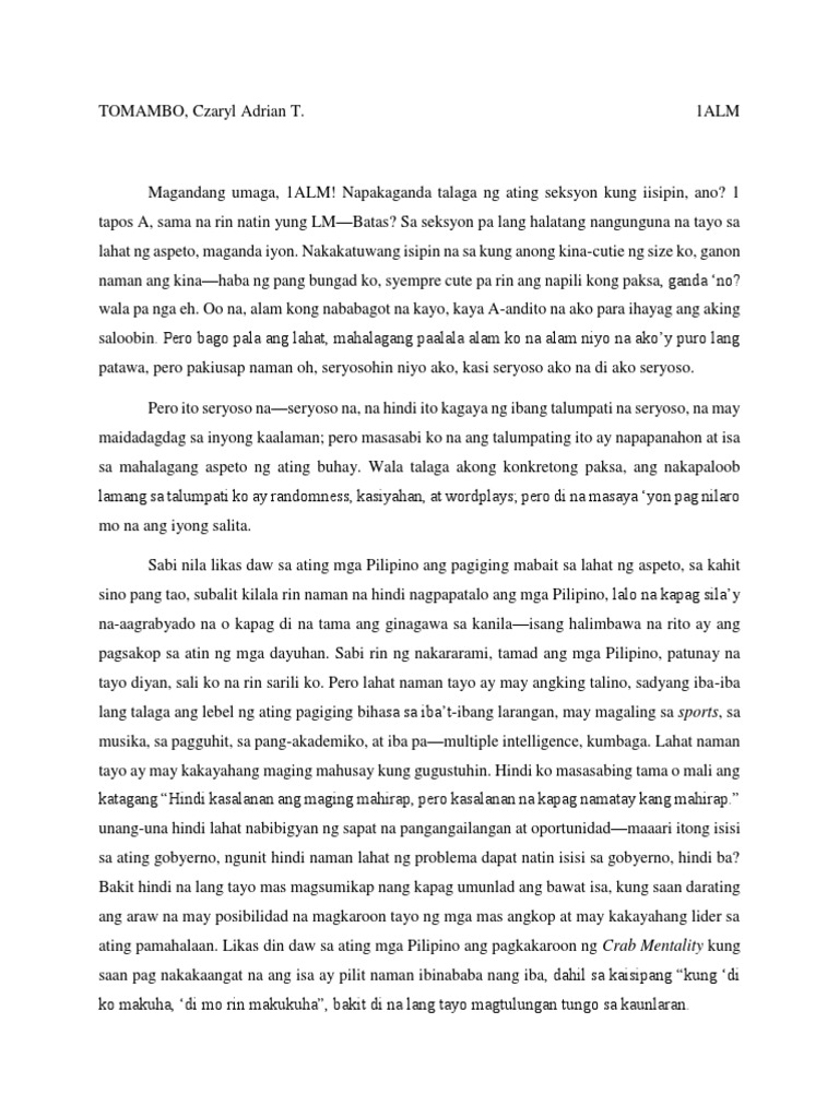 Galing NG Pilipino Iwagayway - For Revision-Ideas | PDF