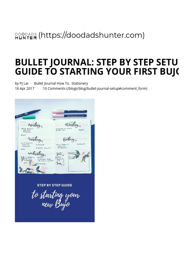 Bullet Journal - Step by Step Setup Guide To Starting Your First BUJO ...