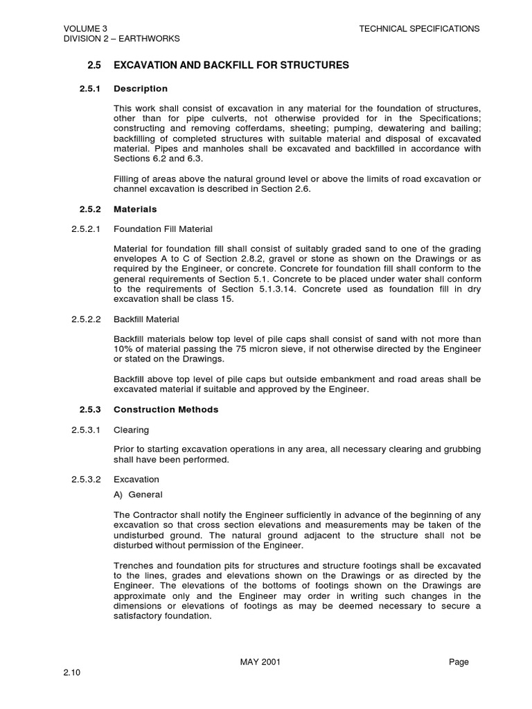 Excavation and Backfill For Structures PDF | PDF | Deep Foundation | Road