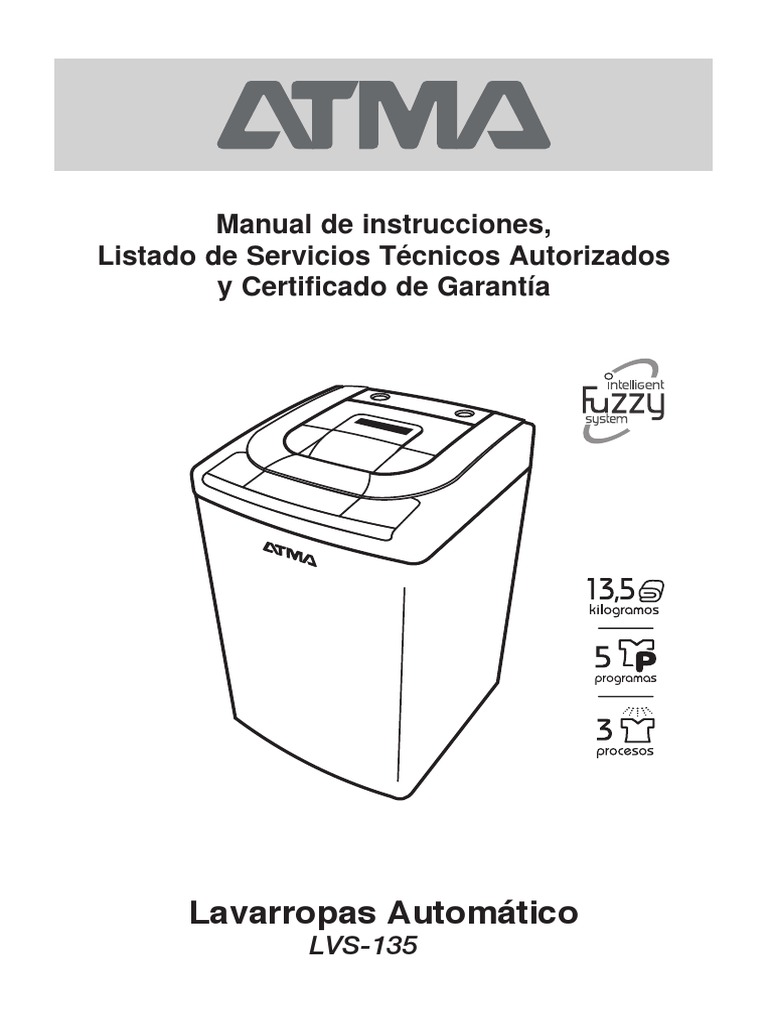 Manual Atma LVS-135 PDF | PDF Buenos Aires | Agua