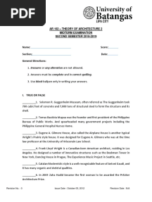 THEORY OF ARCHITECTURE EXAMINATION Test Paper