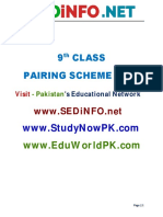 9th Pairing Scheme of Studies All Subjects All Punjab Boards