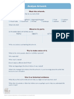 Artwork Analysis Worksheet PDF