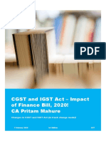 CGST and IGST Act – Impact of Finance Bill, 2020 - CA Pritam Mahure and Associates