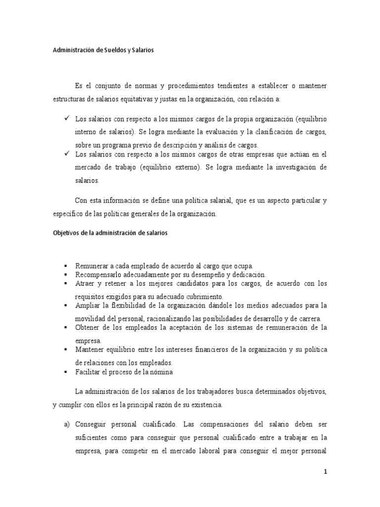 Administración de Sueldos y Salarios | PDF | Salario | Derecho laboral