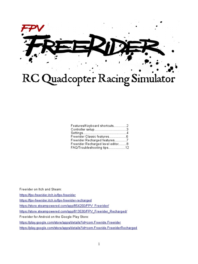 FPV Freerider Simulator Guide | PDF | Computer Keyboard | Zip (File Format)