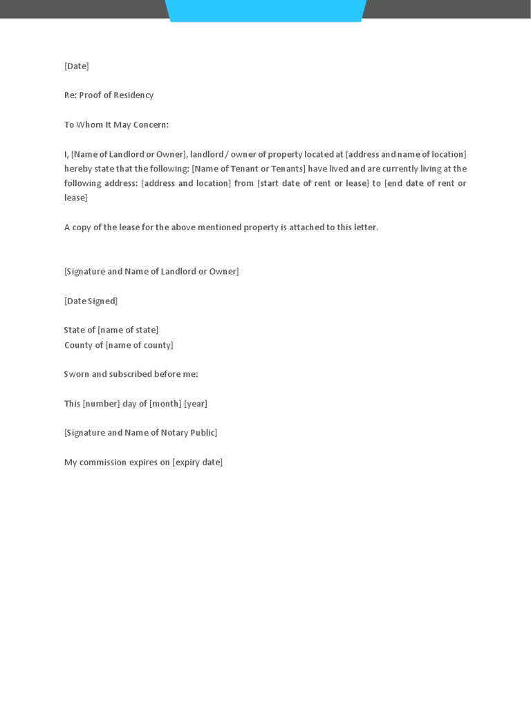 Notarized Letter Template For Residency PDF Notarized Letter Template For Residency PDF