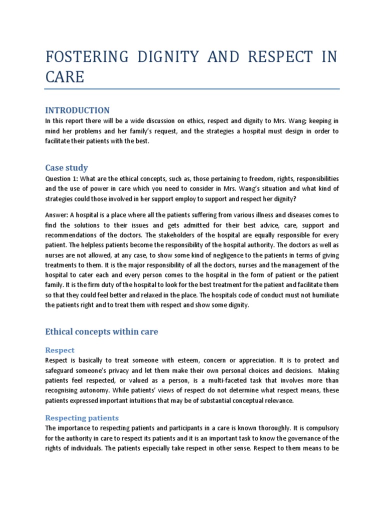 Enhancing Patient Dignity in Care | PDF | Nursing | Communication