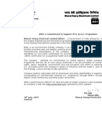 BHEL's Commitment in Support of U. N.G.C. Programme Bharat Heavy Electrical Limited (BHEL) - A Government of India Enterprise, Is