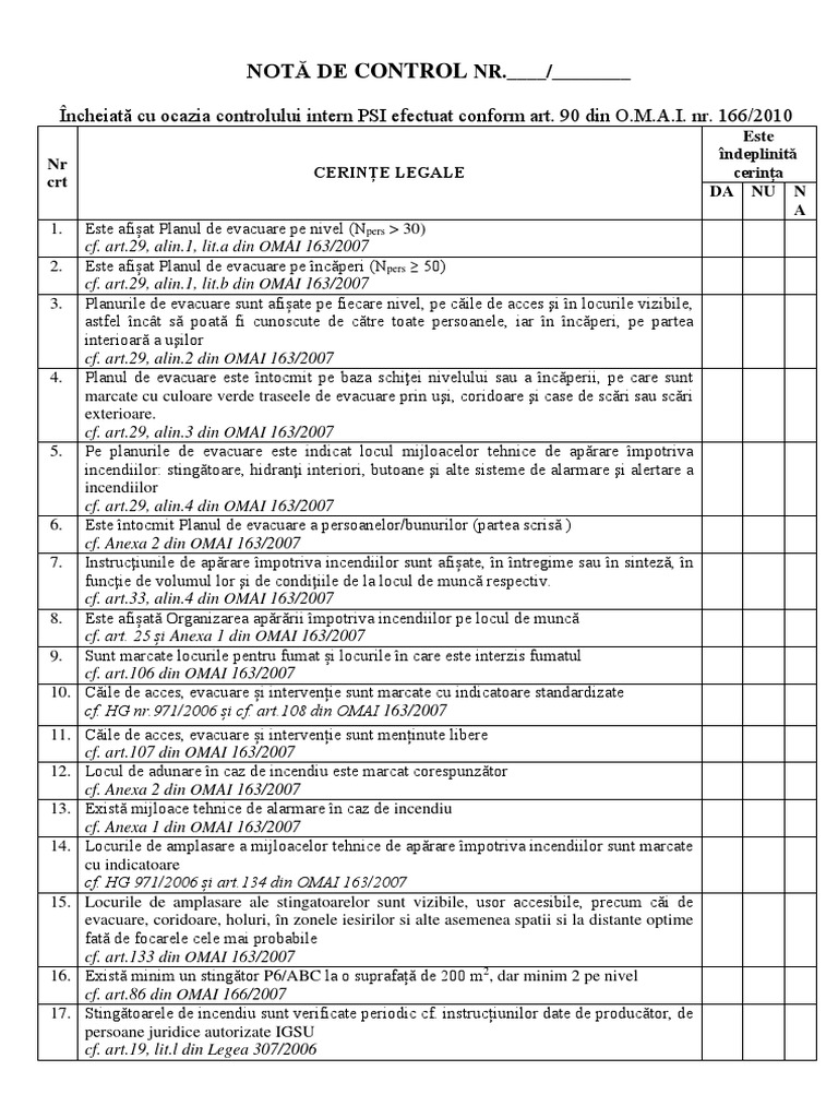 Nota Control Psi | PDF