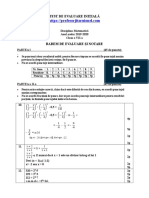 Rezolvare Barem de Corectare Test Initial Matematica Clasa A 7 A