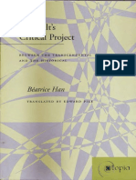 Beatrice Han - Foucault's Critical Project_ Between the Transcendental and the Historical-Stanford University Press (2002)