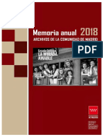 Memoria Anual Archivos Comunidad de Madrid 2018