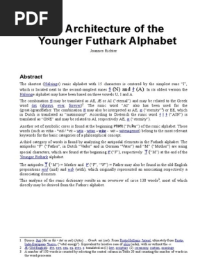 The Architecture Of The Younger Futhark Alphabet Runes Western Calligraphy