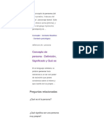 El concepto de persona (del latín persōna, 'máscara del actor', 'personaje teatral'