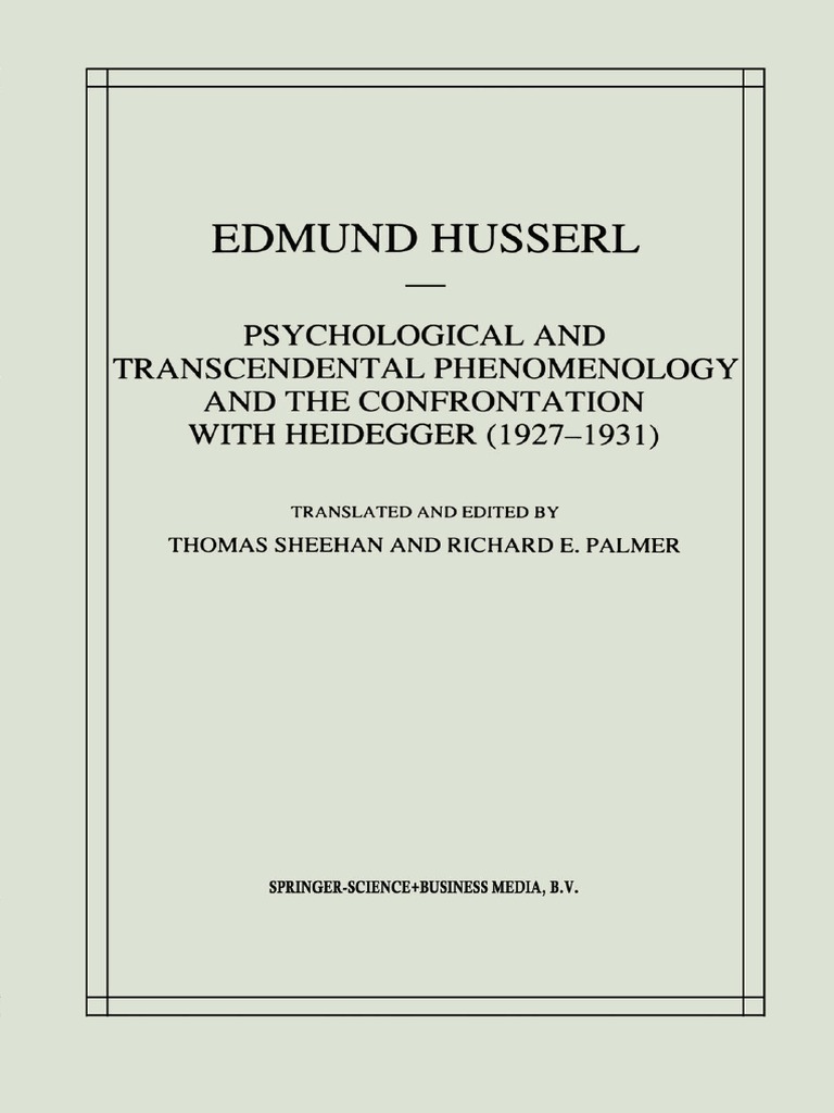 Husserl and Heidegger On Phenomenology 1 PDF | PDF | Edmund Husserl ...