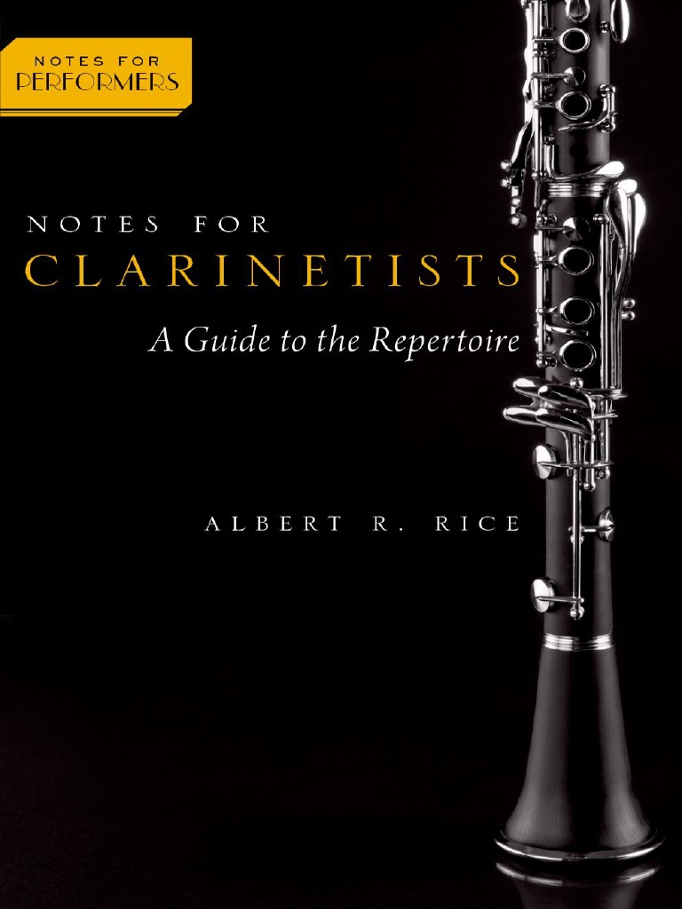 Notes For Clarinetists A Guide To The Repertoire 60d5 PDF Concerto Musical Compositions